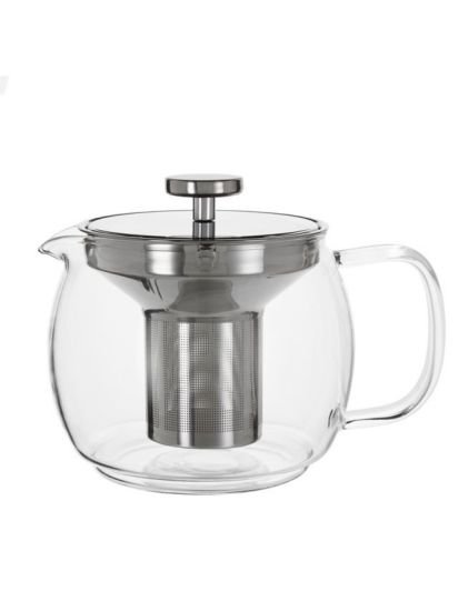 Glass Teapot with Infuser, 1.2L, Clear